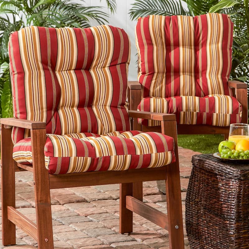 Greendale 21 x 42-inch Outdoor Seat/Back Chair Cushion (Set of 2) (Cushions Only)