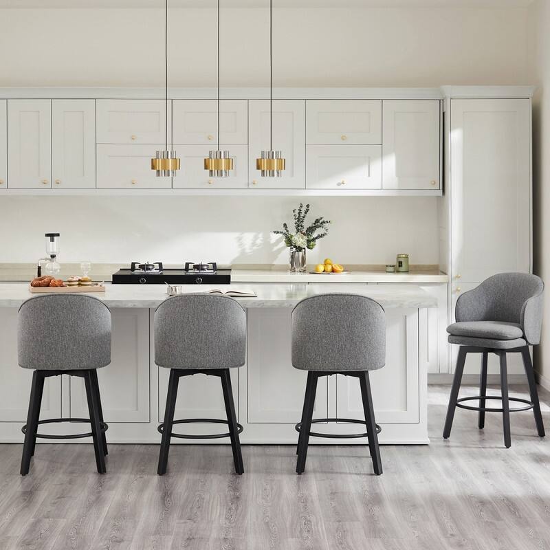 Spruce & Spring Kaylee Modern Swivel Counter Height Bar Stools with Arm