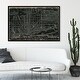 preview thumbnail 5 of 19, Oliver Gal 'Chicago Railroad' Maps and Flags Framed Wall Art Prints US Cities Maps - Black, Gray 54 x 36 - Black