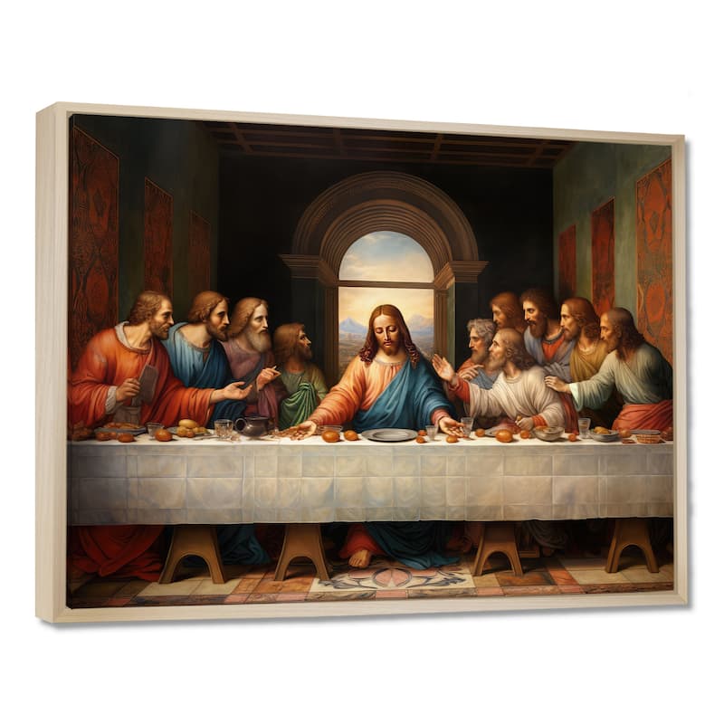 Designart "Masterpiece The Last Supper Of Today" Spiritual Framed Wall Decor