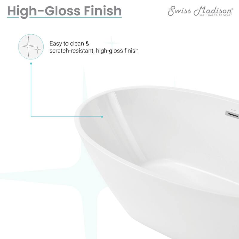 Swiss Madison SM-FB560 Manoir 60" Free Standing Acrylic Soaking Tub