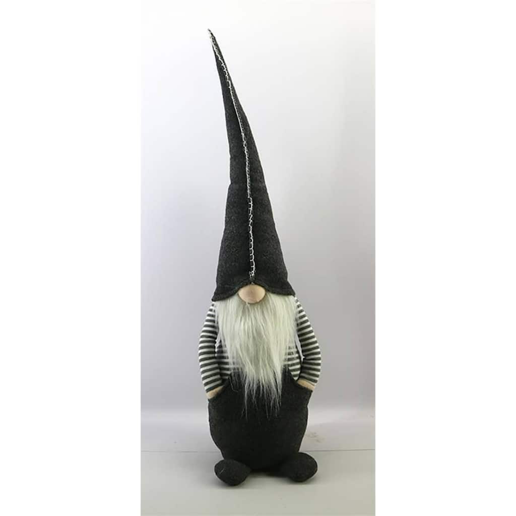 Sharp Hat Standing Christmas Gnome Figurine - 28.5" - Gray and White