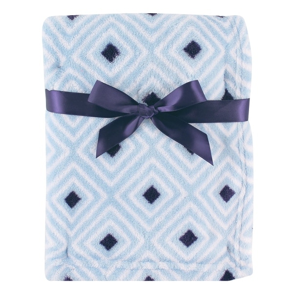 slide 1 of 1, Luvable Friends Baby Boy Coral Fleece Blanket, Blue Diamond, One Size - Blue Diamond - One Size Blue Diamond - One Size