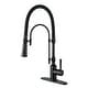 preview thumbnail 16 of 87, WOWOW Single Handle Gooseneck Pull Down Sprayer Kitchen Faucet Without Soap Dispenser - Oil Rubbed Bronze