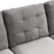 preview thumbnail 13 of 14, Fabric Tufted Sofa Set in Grey with Chaise Lounge and Storage Ottoman - 102"Wx70"Dx35"H