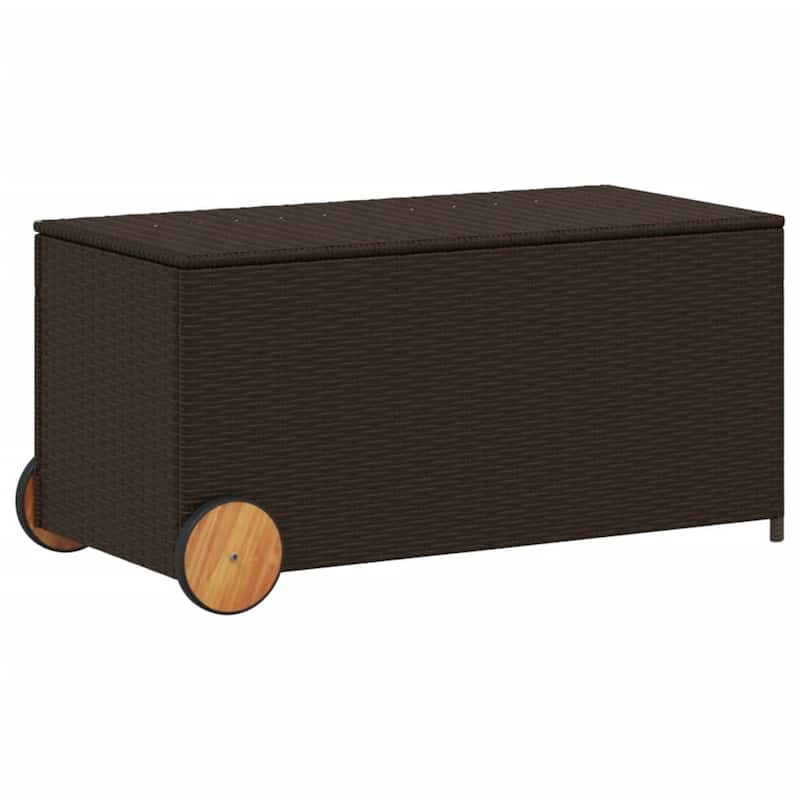 vidaXL Patio Storage Box Poly Rattan 70.9"x35.4"x27.6" Gray