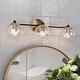 preview thumbnail 1 of 15, Modern Glam Black Gold 2/3/4 Light Bathroom Vanity Light Globe Seeded Glass Wall Sconces 3-Light