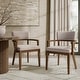preview thumbnail 2 of 24, Christopher Knight Home - Mid-Century Modern Boucle Upholstered Dining Chair Set with Wood Frame - Set of 2 Khaki+Walnut