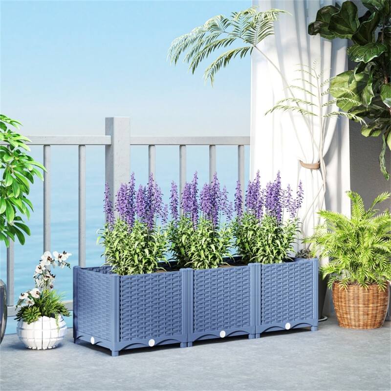 Plastic Garden Bed with Drainage Holes for Indoor and Outdoor Use