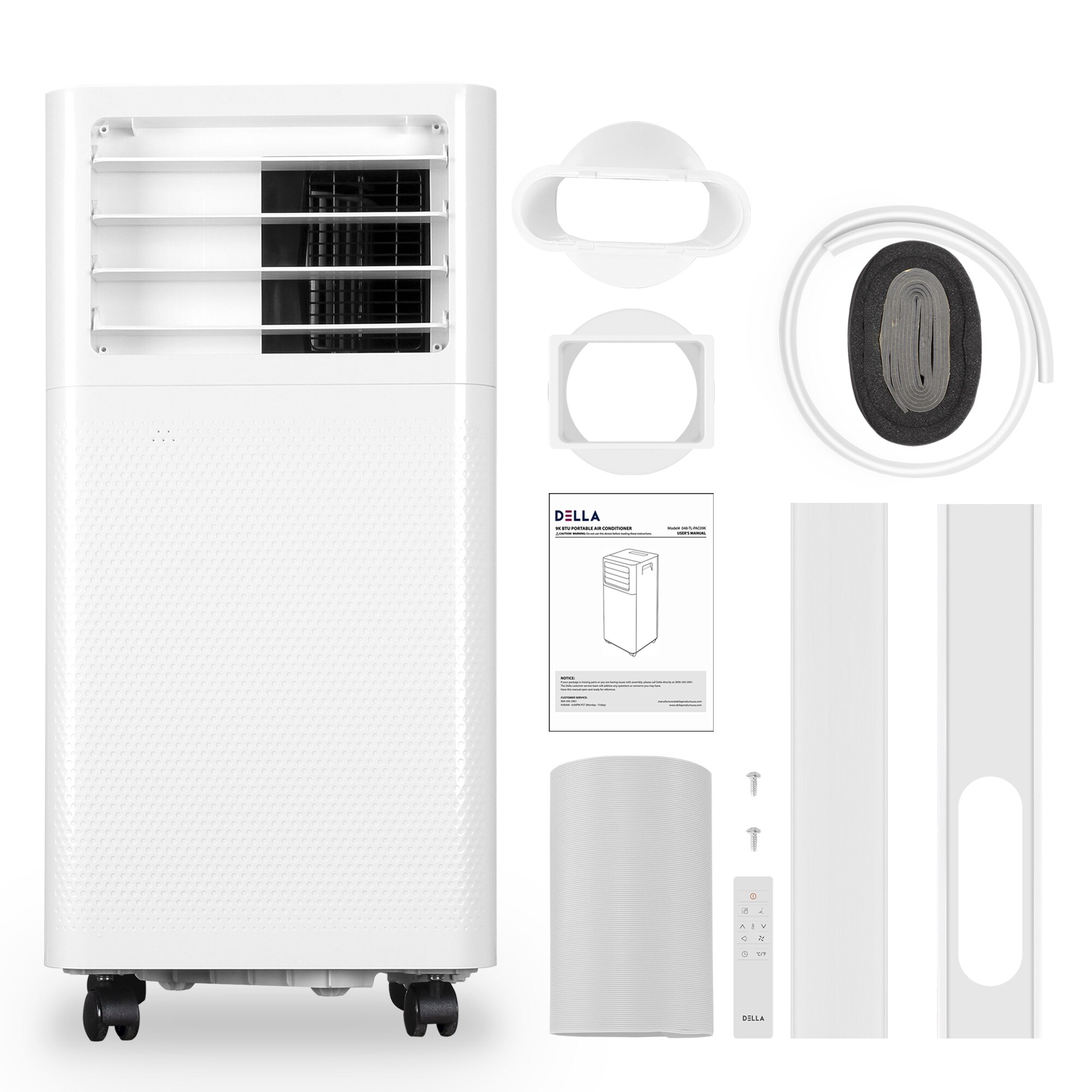 Shop Della 9 000 Btu Portable Air Conditioner Led Display Remote Dehumidifier Fan For Rooms Up To 350 400 Sq Ft White Standard Overstock 28431223