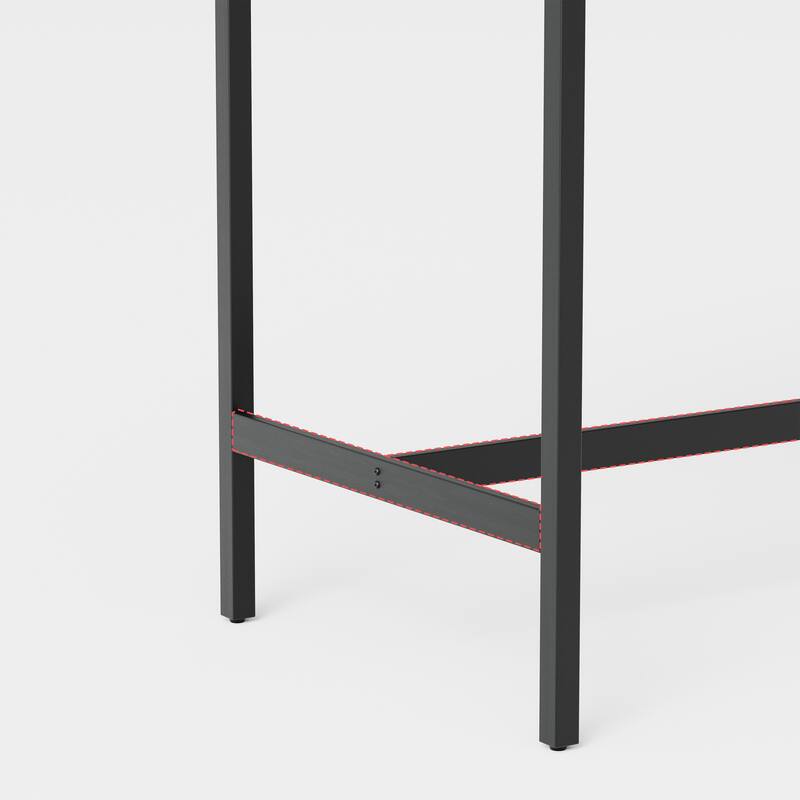 Bar Table and Chairs Set for 4, 5-Piece Rectangle Pub Bistro Table and Stools Set with Backrest, Counter Height Dining Table Set