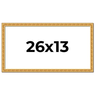 26x13 Frame Gold Real Wood Picture Frame Width 1 inches | Interior
