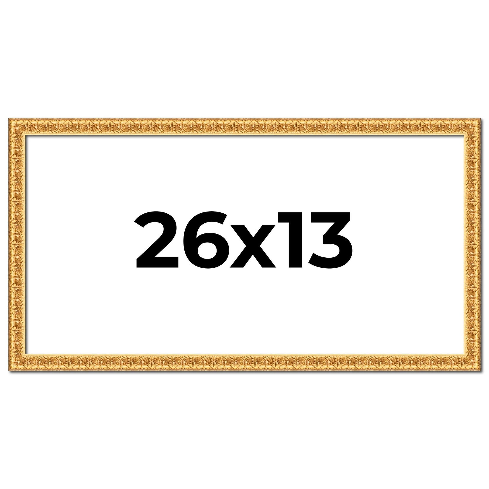 26x13 Frame Gold Real Wood Picture Frame Width 1 inches | Interior