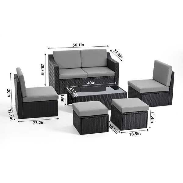 6 Piece Patio Sectional Conversation Set On Sale Bed Bath & Beyond