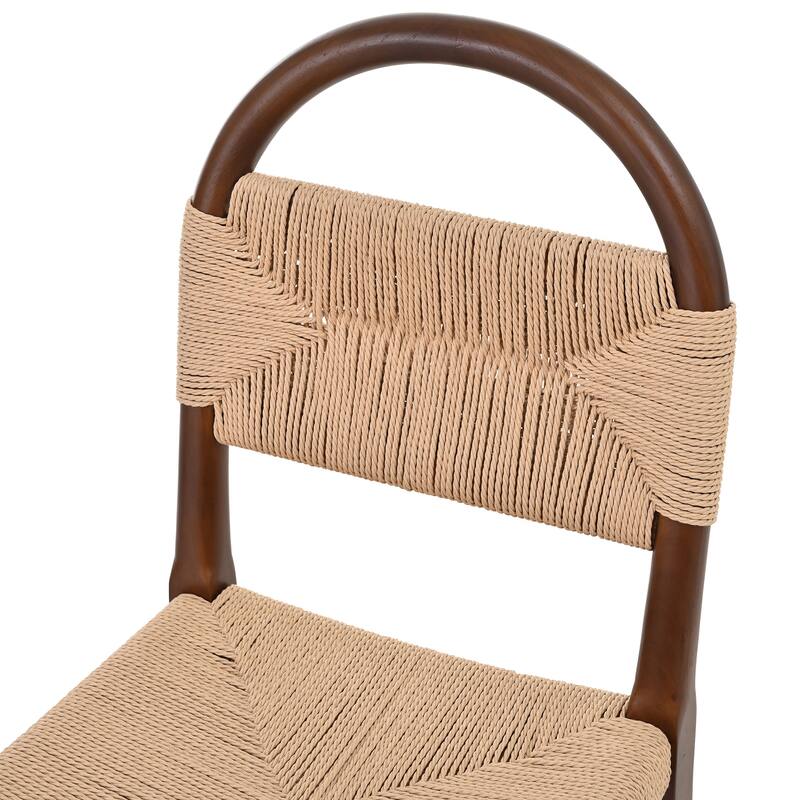 Christopher Knight Home - Modern Solid Ruberwood Dining Chair Set with Handwoven Paper Rope Seat and Back