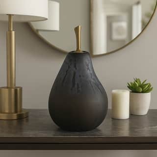 Glass Figurine Sculpture Pear Modern Home Decor Living Room Decoration