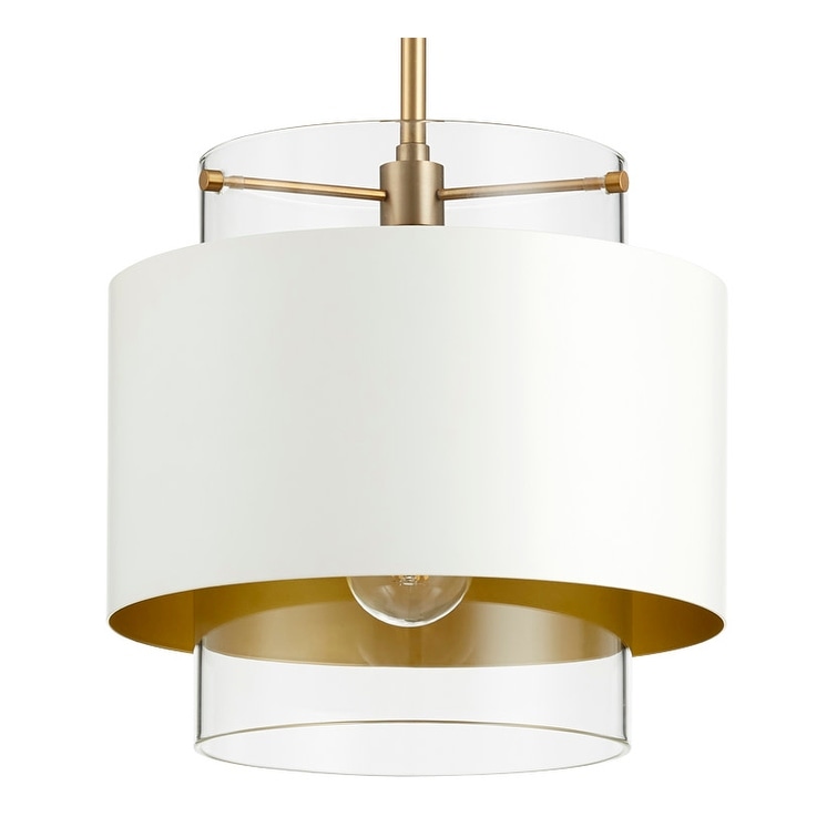 Quorum International 11" Wide Pendant with Metal and Glass Shade