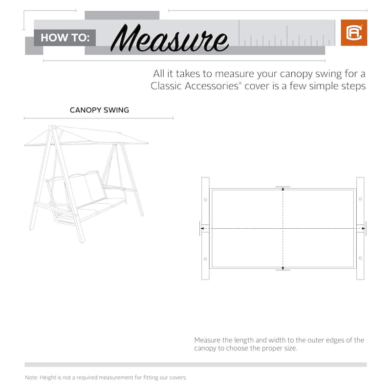 Classic Accessories Veranda Water-Resistant 88 Inch Canopy Swing Cover