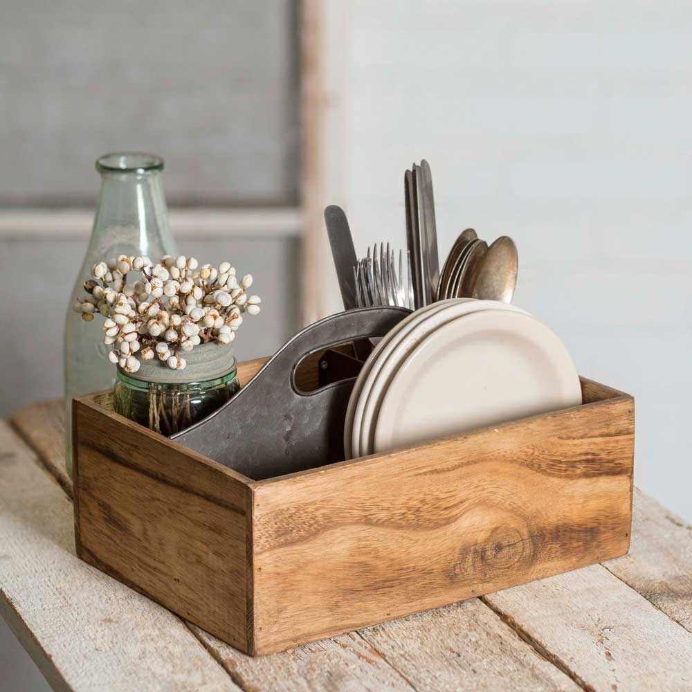 Shop Wood And Metal Picnic Caddy Overstock 22535093
