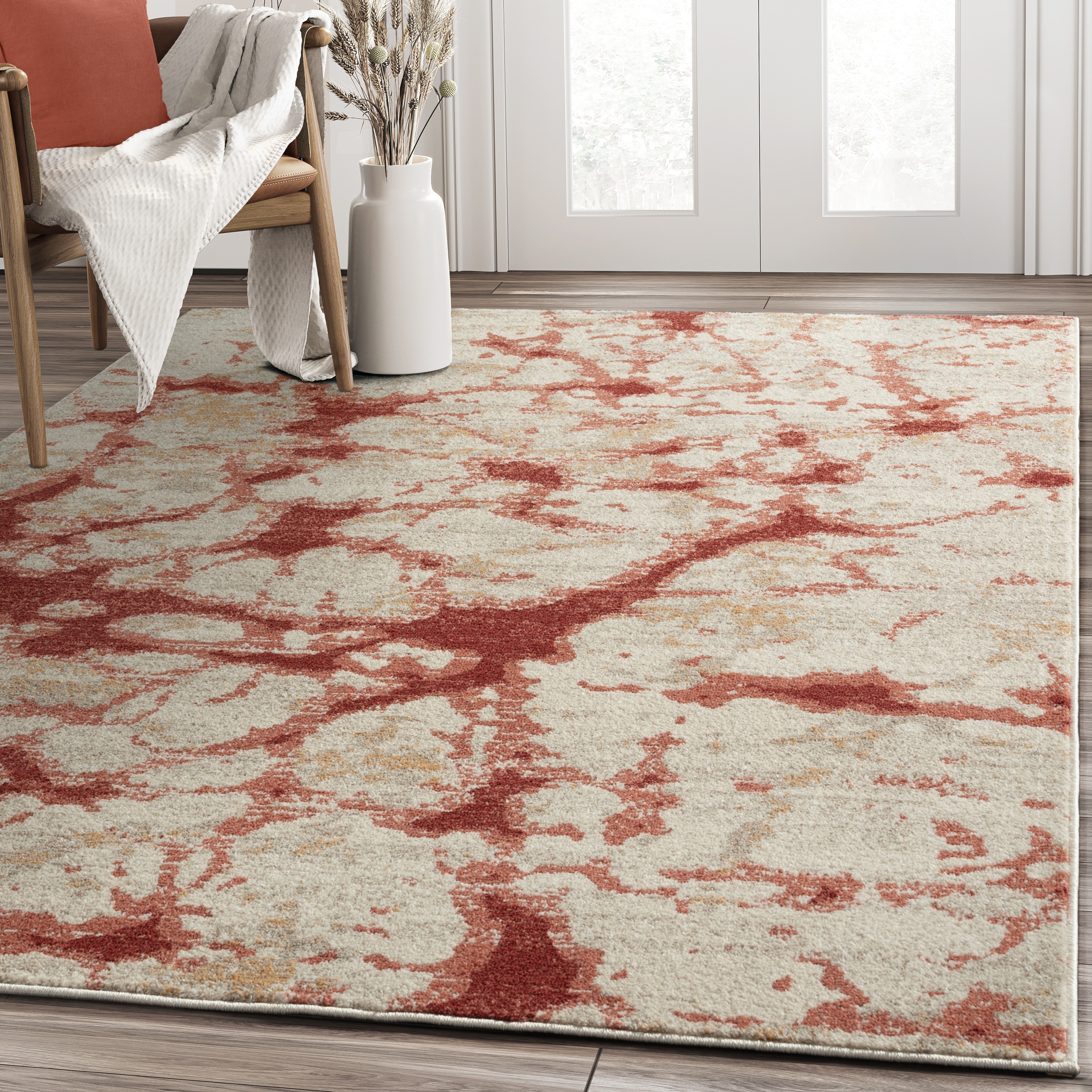 Abani Rugs Sedona SED180A Contemporary Rust Red Beige Area Rug