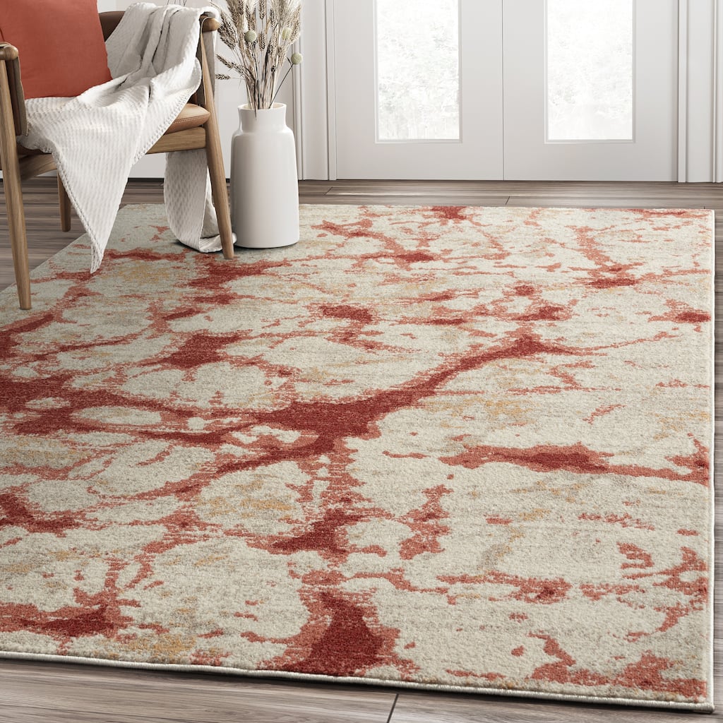 Abani Rugs Sedona SED180A Contemporary Rust Red Beige Area Rug