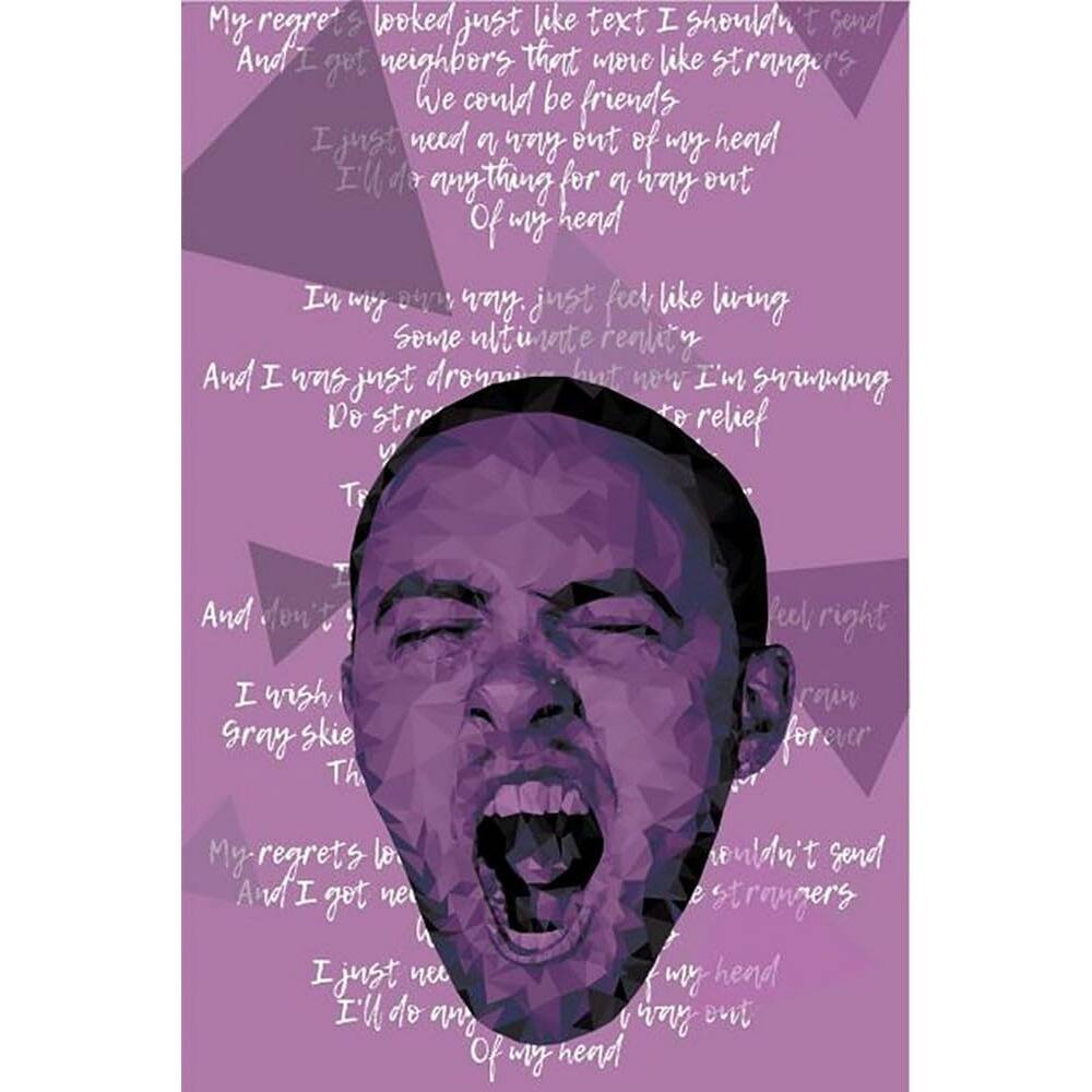 Mac Miller Purple Lyrics Art Poster - 24 x 36 Inch