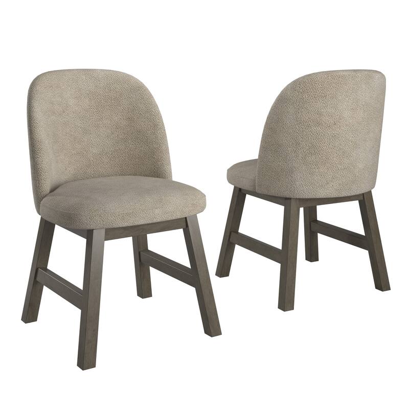 Harstad 42"-60" Wood Finish Extendable Round Dining Set with Curved Back Chairs by iNSPIRE Q Modern
