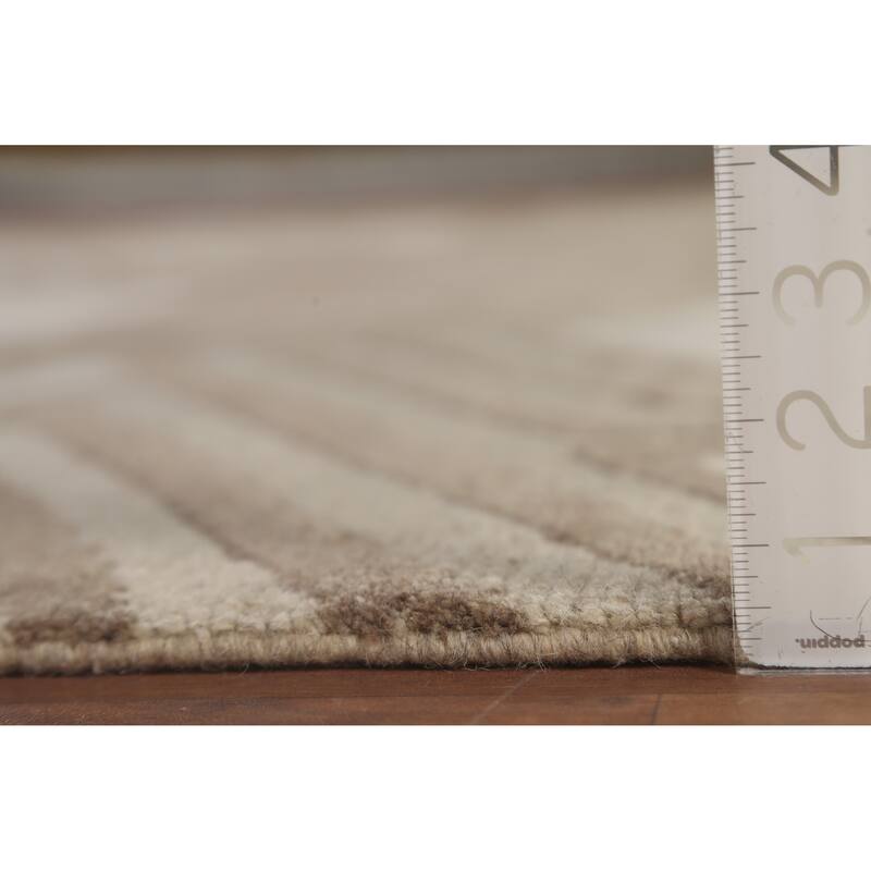 Large Abstract Modern Rug Handmade Wool Carpet - 9'11"x 13'9"