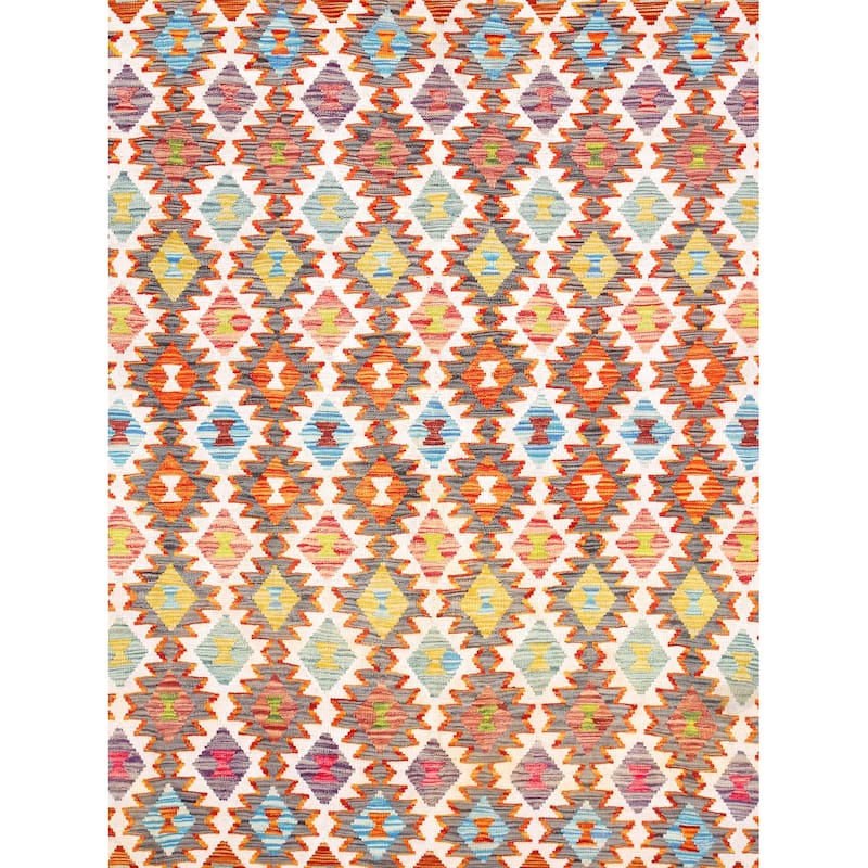 Pasargad Home Kilim Reversible Wool Multicolor Area Rug - 6'11'' X 10' 0''