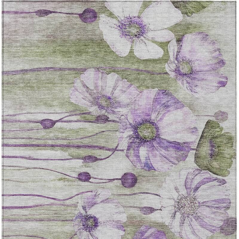HomeRoots Floral Transitional Rectangle Outdoor Rug