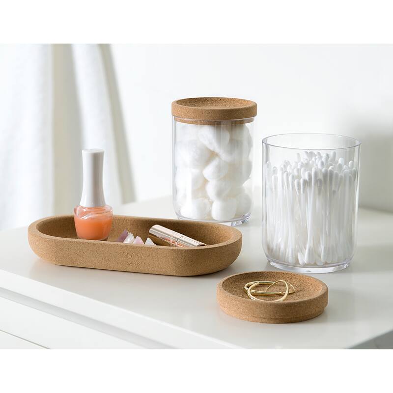 Canister with Cork Tray Set