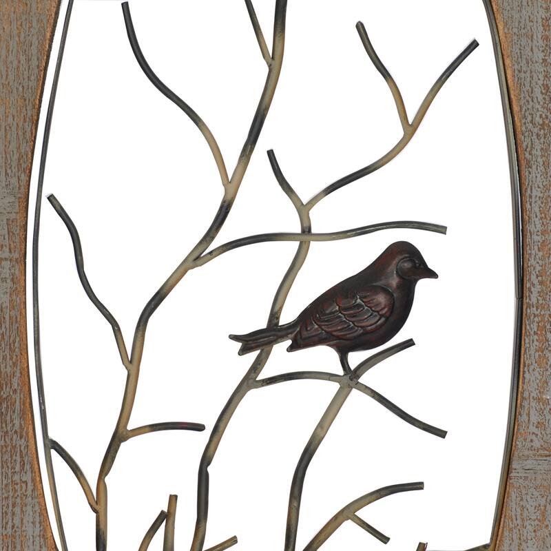 Wood Bird Wall Decor with Tree Branches - Set of 2 Brown - Roche River Decor