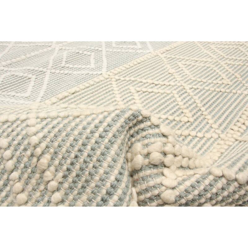 ECARPETGALLERY Braid weave Sienna Green Wool Rug - 5'0 x 8'2