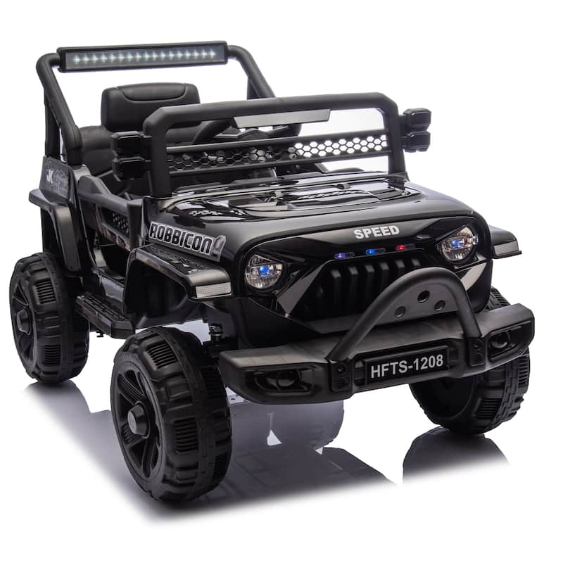 12V Kids Ride On Electric Truck Car W/Parents Control,2WD,4-wheel suspension,Adjustable volume,Microphone jack,Power display,LED