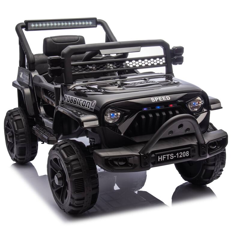 Kids' 12V Ride-On Truck with Early Education, LED Lights, and Music, Perfect Holiday Gift