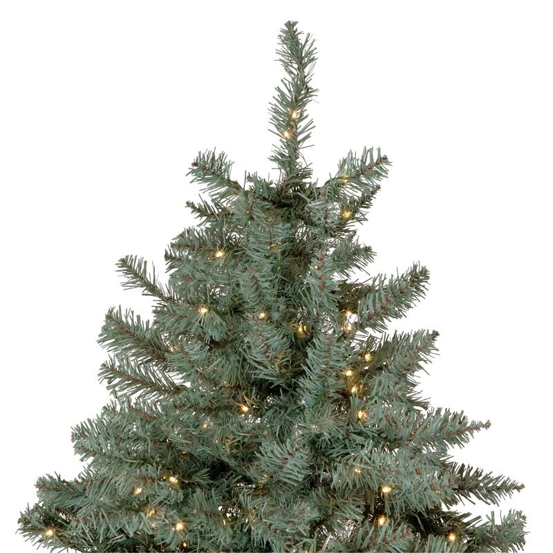 7.5' Pre-Lit Full Spruce Artificial Christmas Tree, LED Lights - 7.5 Foot