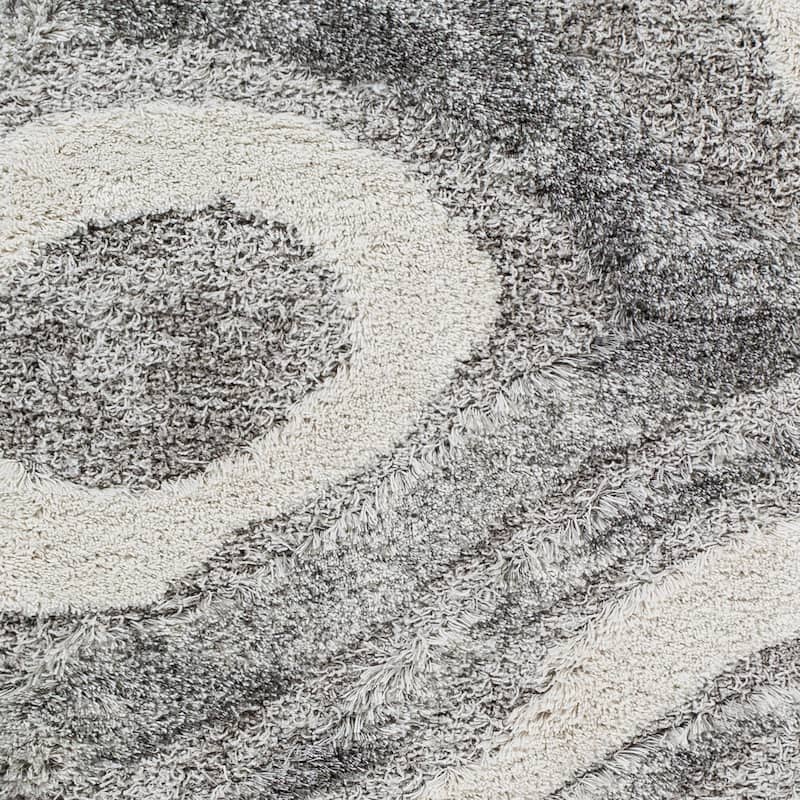 Livabliss Corinne Modern Swirl Plush Shag Area Rug