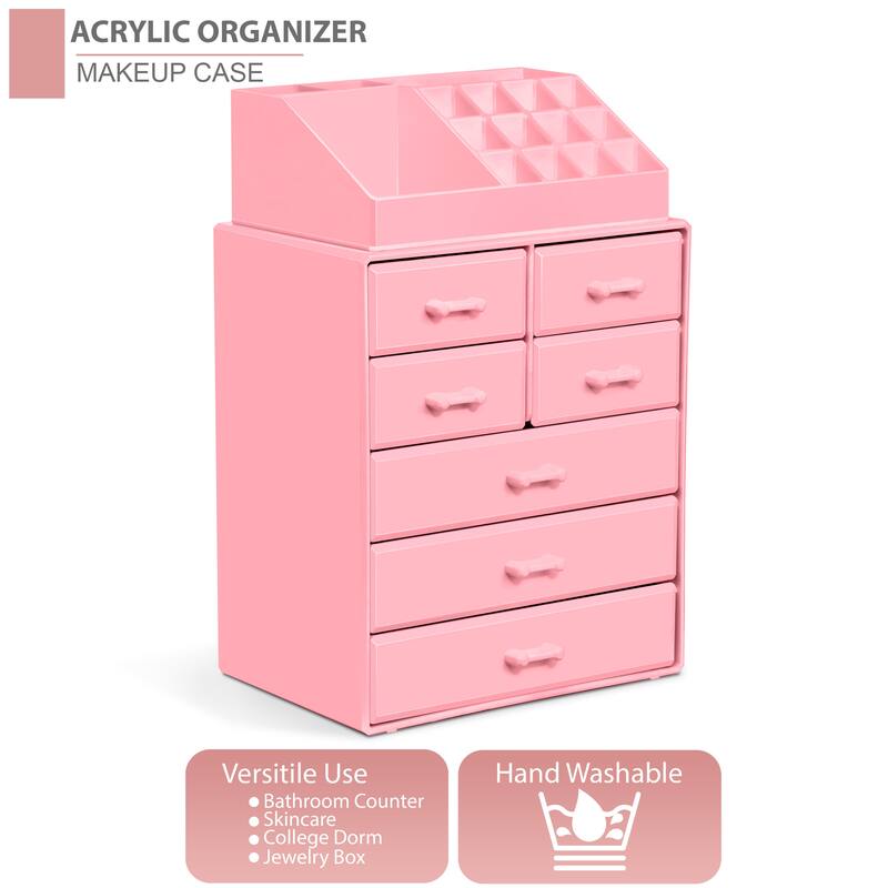 Sorbus Makeup Organizer with Brush Holder and Cosmetic Storage Drawers - 9.25" L x 6.25" W x 14.25" H
