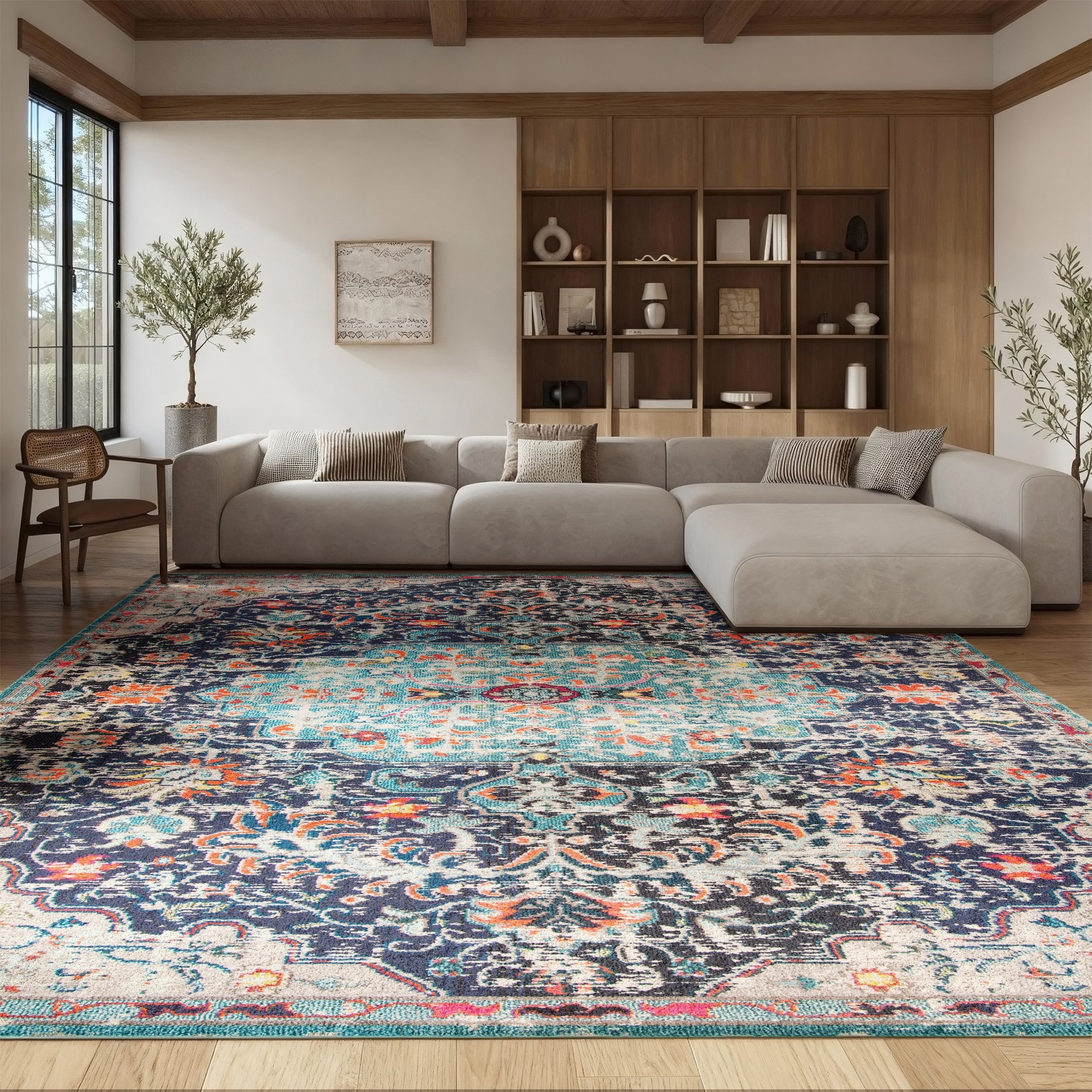 SAFAVIEH Madison Libusa Boho Medallion Distressed Rug