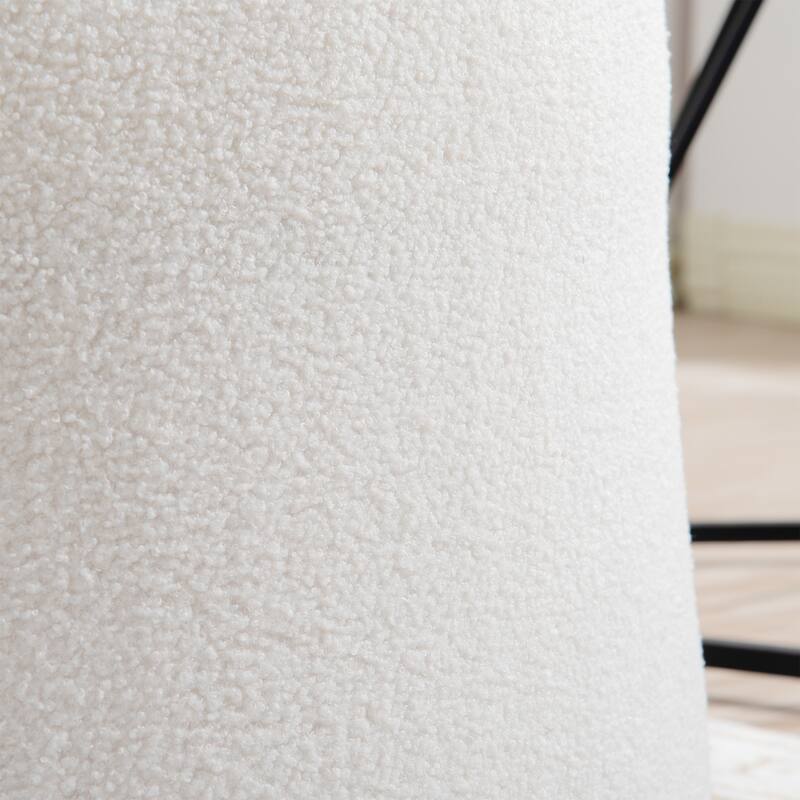 PU Swivel Barrel Chair with 360° Rotation, Solid Wood Frame, and 220lb Capacity