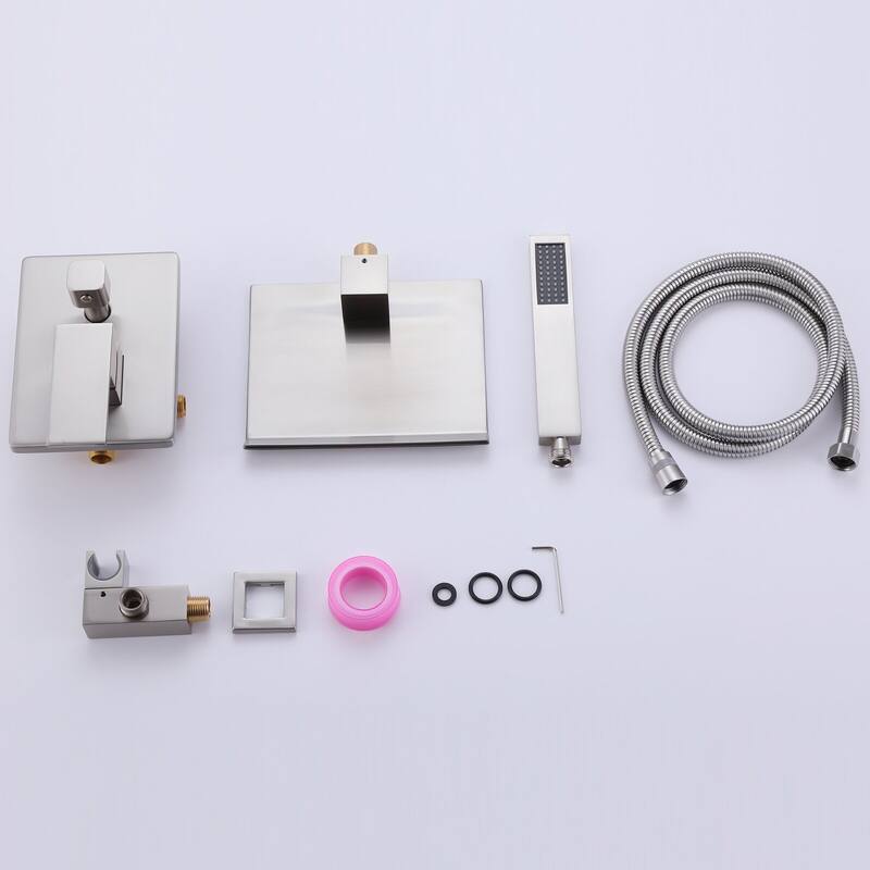 Single Handle Wall Mounted Roman Tub Faucet with Diverter and Handshower