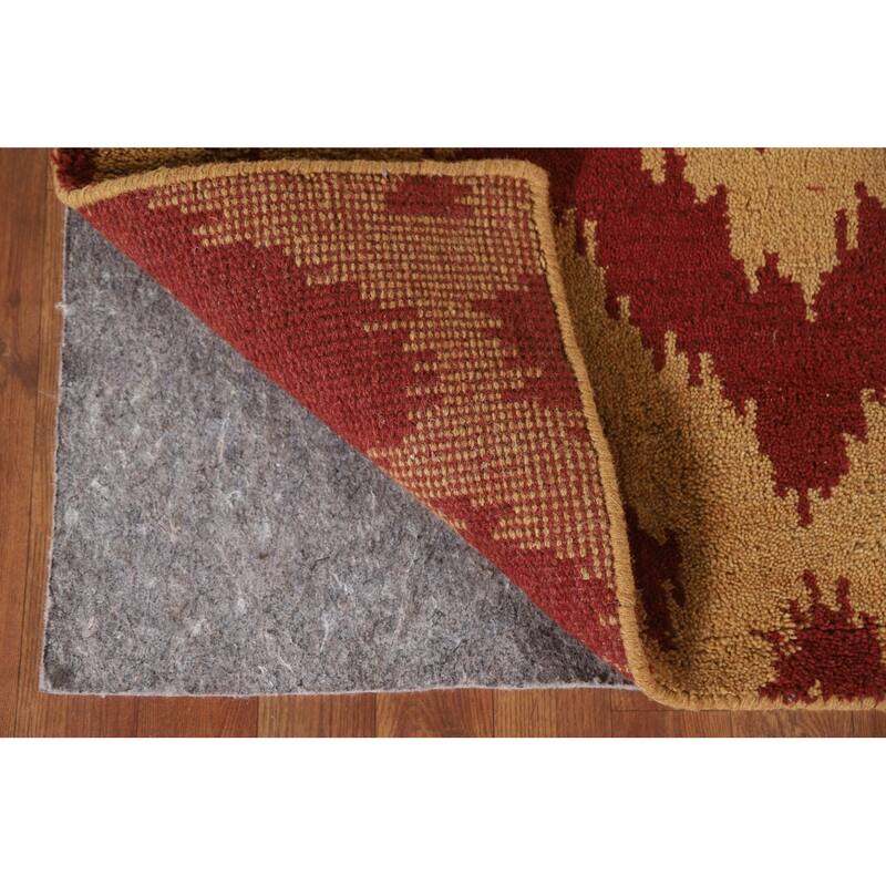 Hand Knotted Oriental 100% Wool Carpet Modern All-Over Yellow & Gold Gabbeh Area Rug - 7' 11'' X 5' 1''