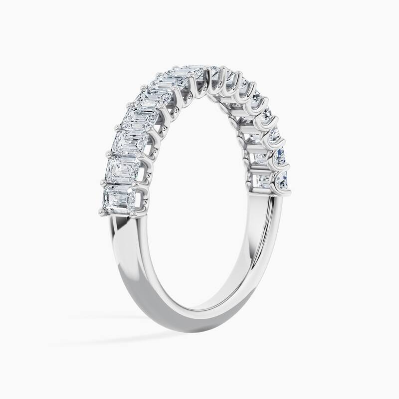 Auriya 14k Gold Emerald North-South Lab Grown Diamond Half Eternity Band 1.50 - 6.00 ct. tw. (F-G, VS)