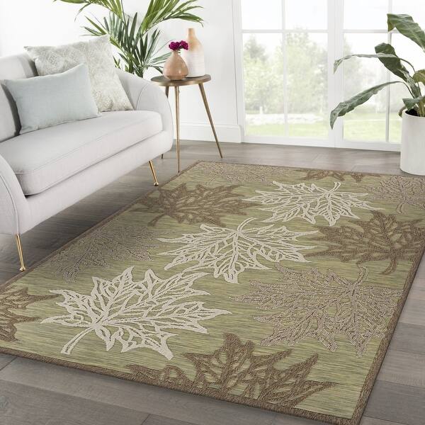 slide 8 of 13, LR Home Retreat Maple Leaf Botanical Indoor/Outdoor Rug 7'9" x 9'9"