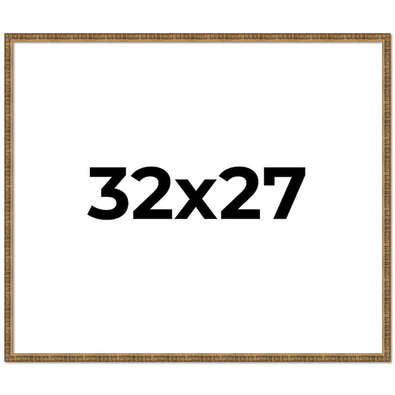 32x27 Frame Black Real Wood Picture Frame Kingsley Gold Distressed Photo Frame with UV Acrylic Foam Board Backing &