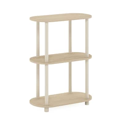 3 Tiers Wood Household Shelving Unit in Oak/Beige (23.5 in. W x 29.8 in. H x 11.5 in. D) - 23.5