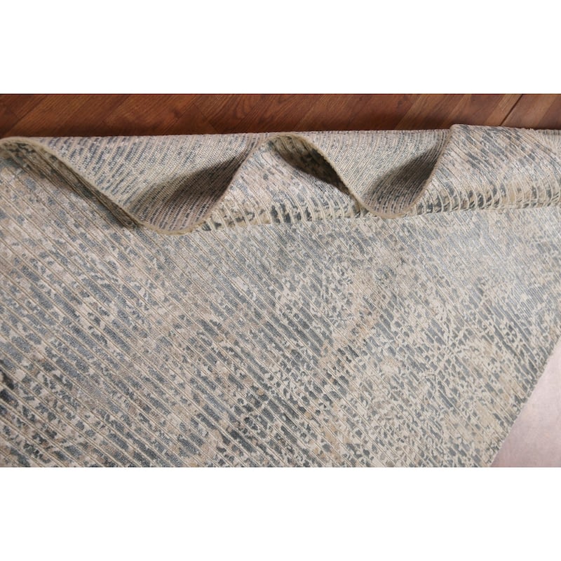 Abstract Oriental Accent Rug Handmade Wool Carpet - 3'11"x 5'8"