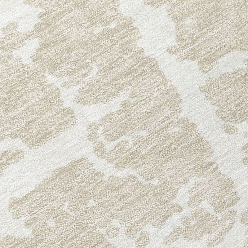 Machine Washable Indoor/ Outdoor Transitional Beige Crackle Chantille Rug