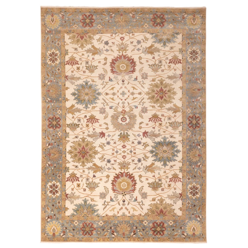 ECARPETGALLERY Hand-knotted Jules Serapi Ivory Wool Rug - 9'11 x 13'11