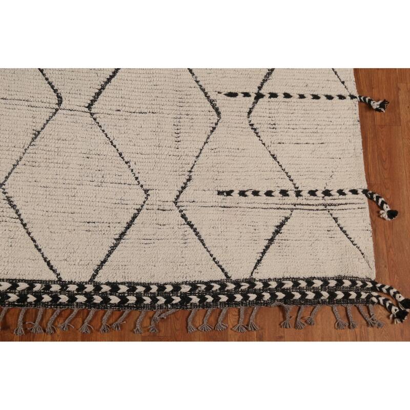 All-Over Moroccan Oriental Area Rug Handmade Wool Carpet - 8'9"x 12'10"